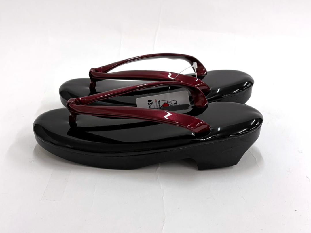 ウレタン草履 黒ソール (赤)  (F) 23.0~23.5cm ①の画像