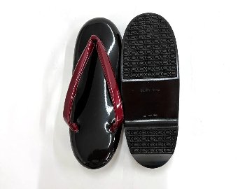 ウレタン草履 黒ソール (赤)  (F) 23.0~23.5cm ①の画像