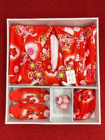 子どもきもの 被布6点セット／3歳用 （女の子）【23】の画像