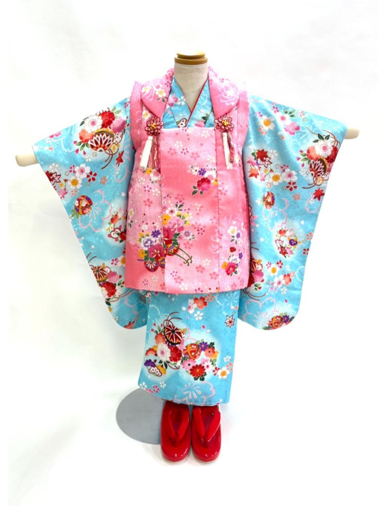 子どもきもの 被布6点セット／3歳用 （女の子）【26】の画像