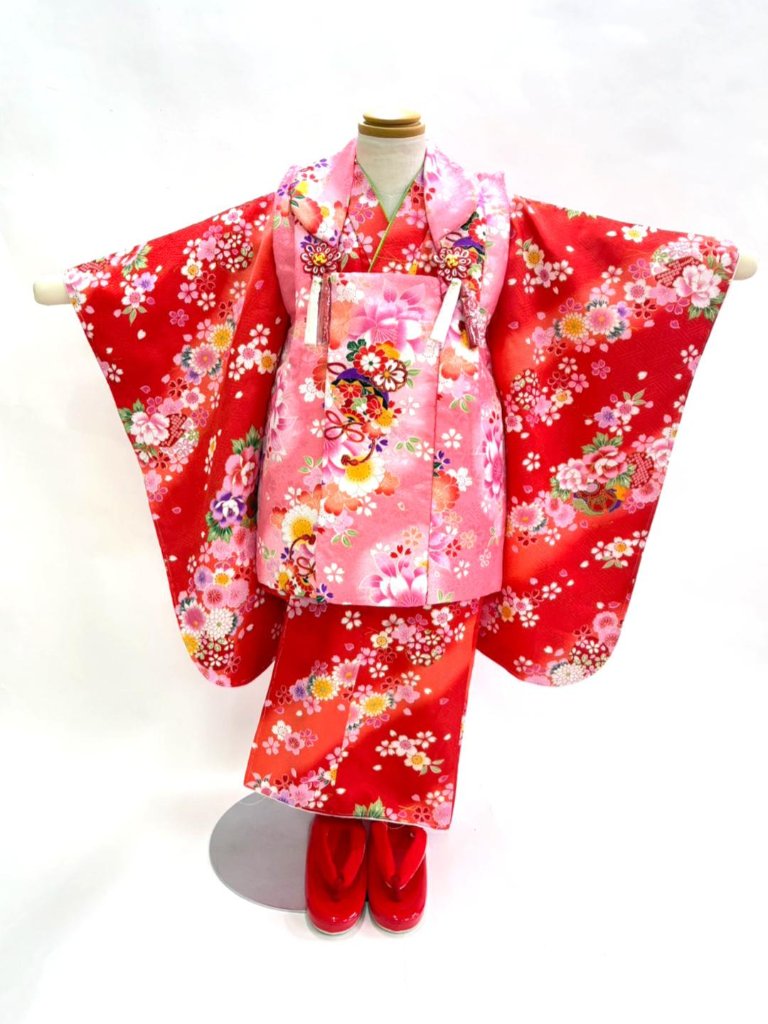 子どもきもの 被布6点セット／3歳用 （女の子）【28】の画像