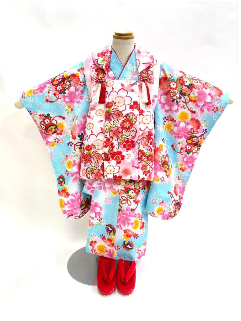 子どもきもの 被布6点セット／3歳用 （女の子）【31】の画像