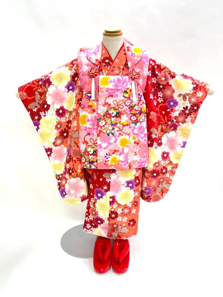 子どもきもの 被布6点セット／3歳用 （女の子）【33】の画像
