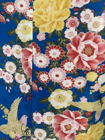 衿つき着物(リボン帯付き) [花らんまん 青] ※着物単品 ¥23,100の画像
