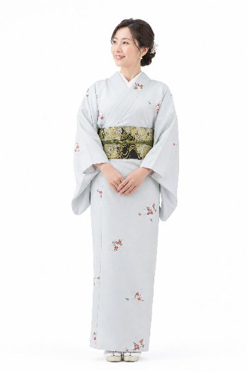 衿付き着物(お太鼓帯付)  [ご縁華 藍白 1-A] ※着物単品 23,100円の画像