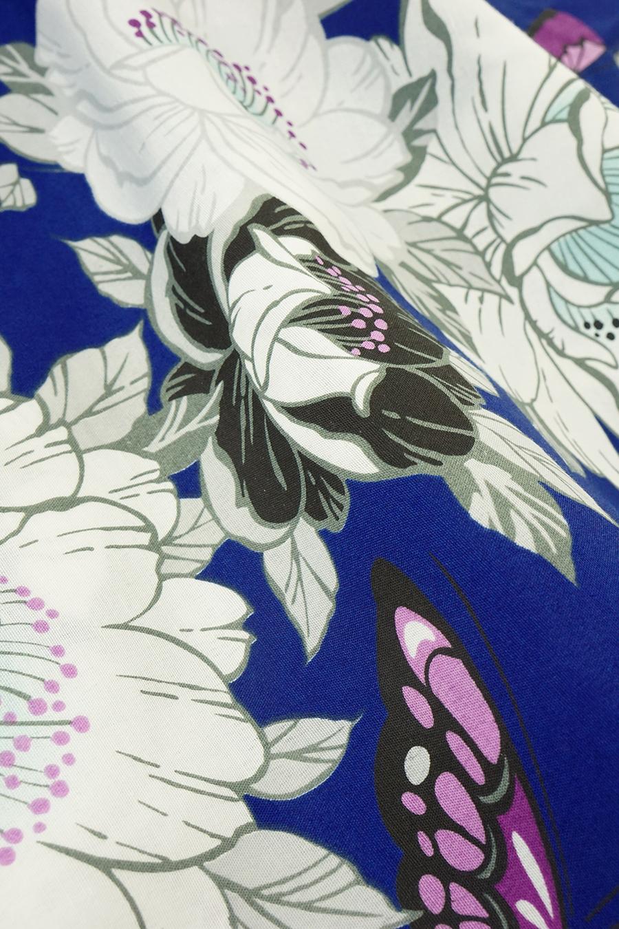 帯が選べる! (衿なし) 浴衣〈華蝶/紺〉　※浴衣単品 ¥13,200の画像