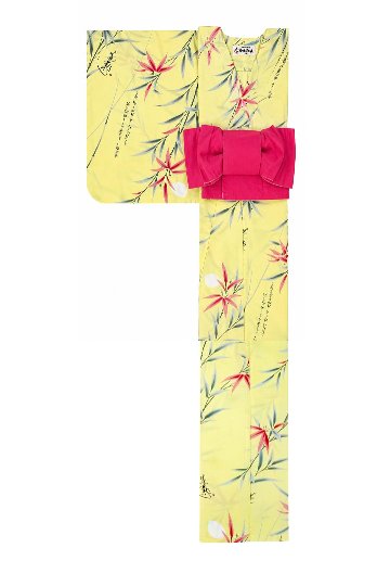 帯が選べる! (衿なし) 浴衣〈竹宵歌/薄緑〉　※浴衣単品 ¥13,200の画像