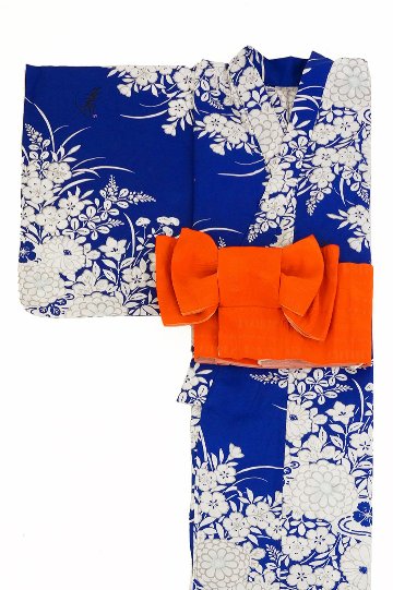 帯が選べる! (衿あり) 浴衣〈夢小菊/紺〉　※浴衣単品 ¥13,200の画像
