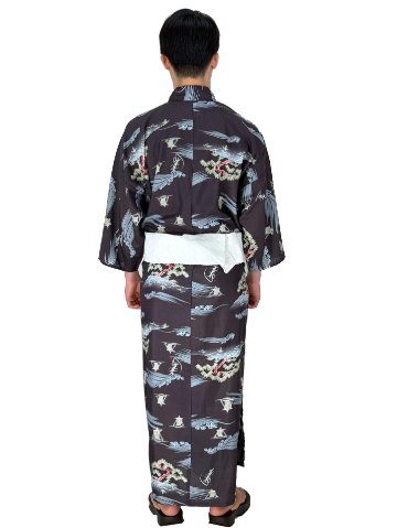 男性用浴衣＋帯の２点セット（宝船）選べる５色の画像
