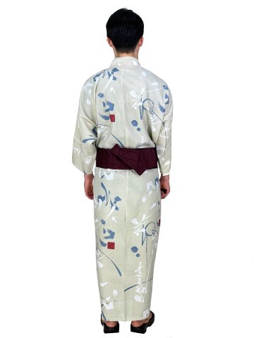 男性用浴衣＋帯の２点セット（一心）選べる５色の画像