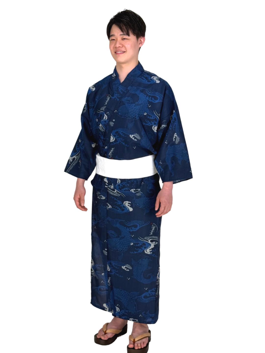 男性用浴衣＋帯の２点セット（登竜門）選べる５色の画像