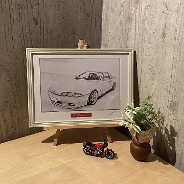 スカイライン R32 GTS-T タイプM 【鉛筆画】 A4サイズ 画像