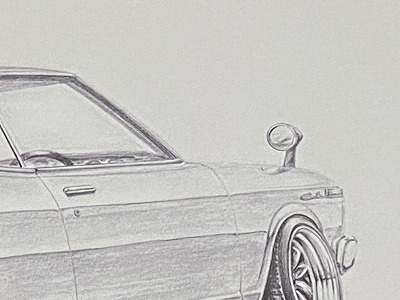 カリーナ ハードトップ 1600GT　TA17 【鉛筆画】イラスト A4サイズ 額入りの画像