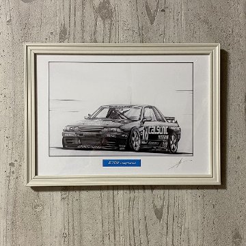 R32 カルソニック GT-R 【鉛筆画】イラスト A4サイズ 額入り画像