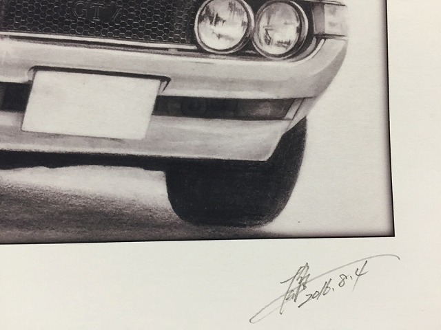 セリカ GTV クーペ 【鉛筆画】イラスト A4サイズ 額入り画像