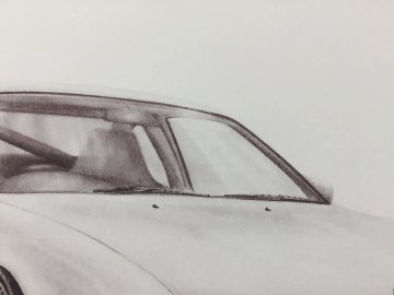 シルビア S14前期 【鉛筆画】イラスト A4サイズ 額入り画像