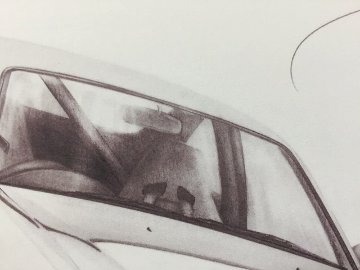 シルビア S14後期 【鉛筆画】イラスト A4サイズ 額入り画像