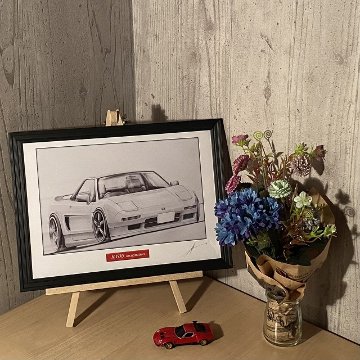 ホンダ　NSX 【鉛筆画】イラスト A4サイズ 額入り画像