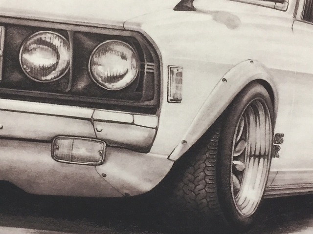 三菱ギャラン GTO 【鉛筆画】イラスト A4サイズ 額入り画像