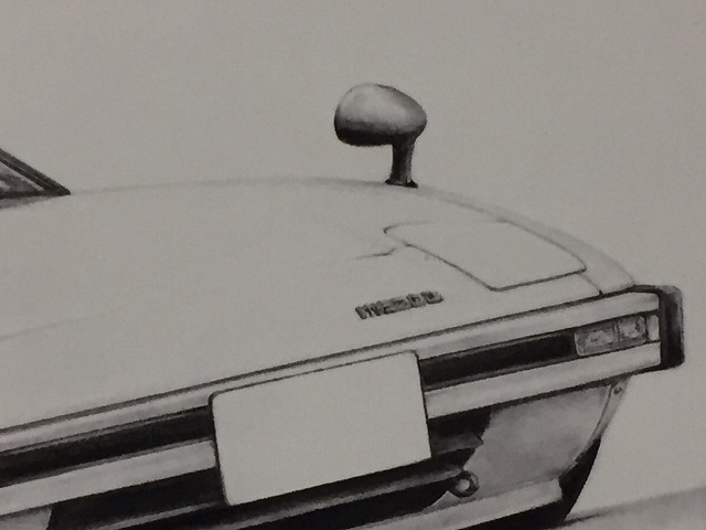 SA サバンナ RX-7 前期 フロント 【鉛筆画】 イラスト A4サイズ 額入り画像
