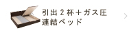 連結ベッド（２杯引き出し＋ガス圧式）