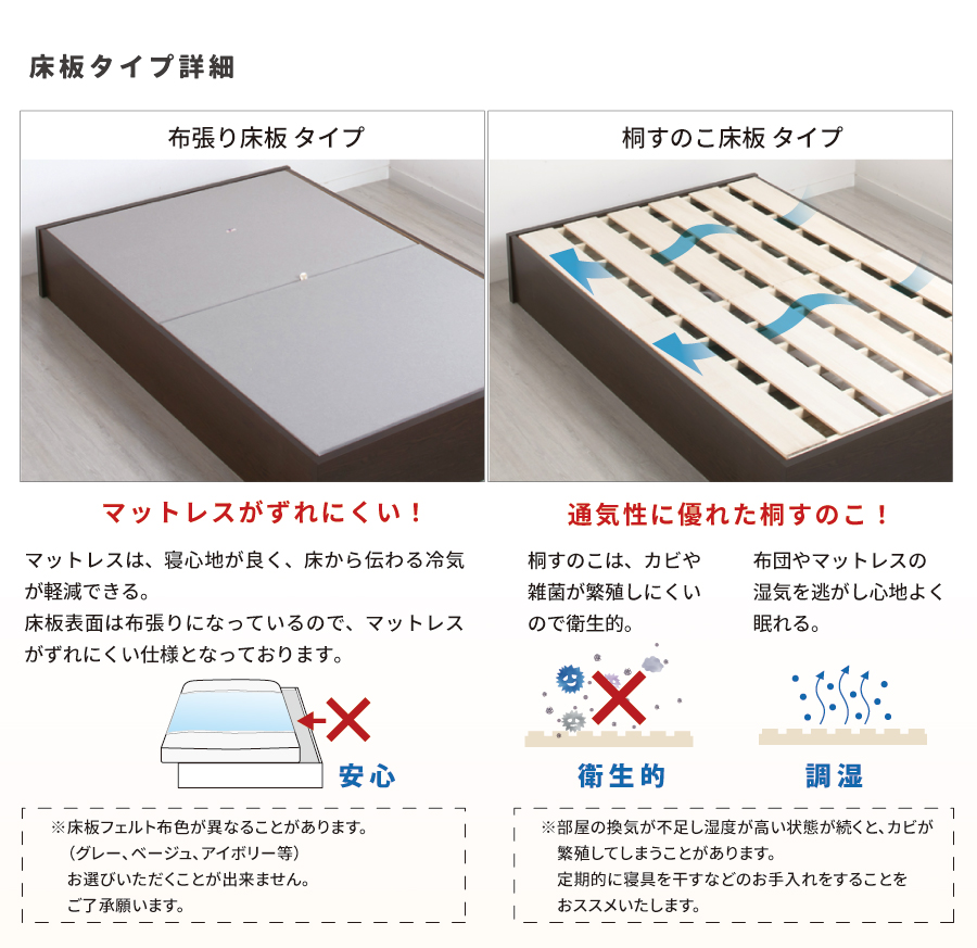 引出し無し　オープン収納ベッド   日本製  大容量  セミシングル／シングル／セミダブル　選べるヘッドボード　ヘッドレス　棚付き　コンセント　フレーム　【H300】 の画像