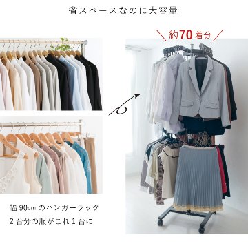 回転ハンガー ハンガーラック 回転 省スペース 大容量 コートハンガー 頑丈 丈夫洋服掛け コート掛け 衣類収納 おしゃれ キャスター付 クローゼットハンガー 本体のみ トライアングルハンガーの画像