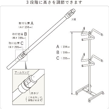 回転ハンガー ハンガーラック 回転 省スペース 大容量 コートハンガー 頑丈 丈夫洋服掛け コート掛け 衣類収納 おしゃれ キャスター付 クローゼットハンガー 本体のみ トライアングルハンガーの画像