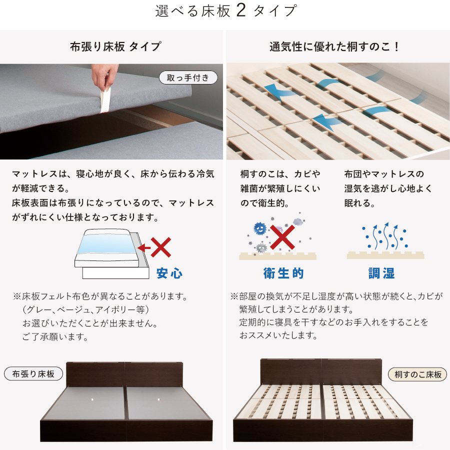 高さ調整 連結ベッド シングル+セミダブル　計2台 収納付きベッド 日本製 収納 ヘッドレス 棚付き　フレームのみ コンセント スライドレール  ベッド 連結金具付 family220 の画像