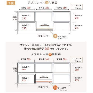 スライド書棚 本棚 日本製 スライド 大容量 高級 書架 幅127 高さ237cm 上置き付き 扉無しオープン3列 二重レールで奥行拡大 高性能ベアリングローラー 関東地区は組立サービス込みの画像