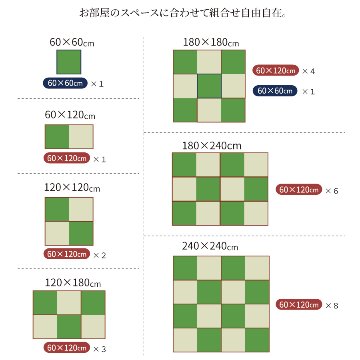 畳ボックス収納 ユニット畳 高床式 本体ブラウンユニット 本体ブラウン 日本製  組立式 フタ式収納 い草たたみ ヘリ無し タタミ  60×120　高さ40cm/30cm（1畳単品）陽だまり ひだまりの画像