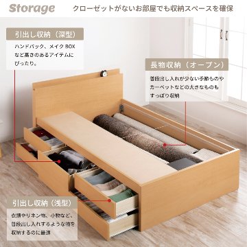 収納付き 小さめ チェストベッド セミシングルショート／シングルショート ベッド すのこ 日本製 5杯引出 ＢＯＸ 国産  コンパクト 薄型カウンター 省スペース  ベッドフレーム　ミニットの画像
