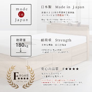 配達日指定可能 チェストベッド ダブル ベッド 日本製 5杯引出 ＢＯＸ 収納ベッド 国産 大容量収納 薄型カウンター フレームのみ コンセント スライドレール ローバーの画像