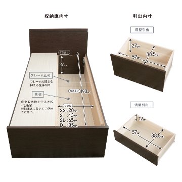 配達日指定可能 チェストベッド ダブル ベッド 日本製 5杯引出 ＢＯＸ 収納ベッド 国産 大容量収納 薄型カウンター フレームのみ コンセント スライドレール ローバーの画像