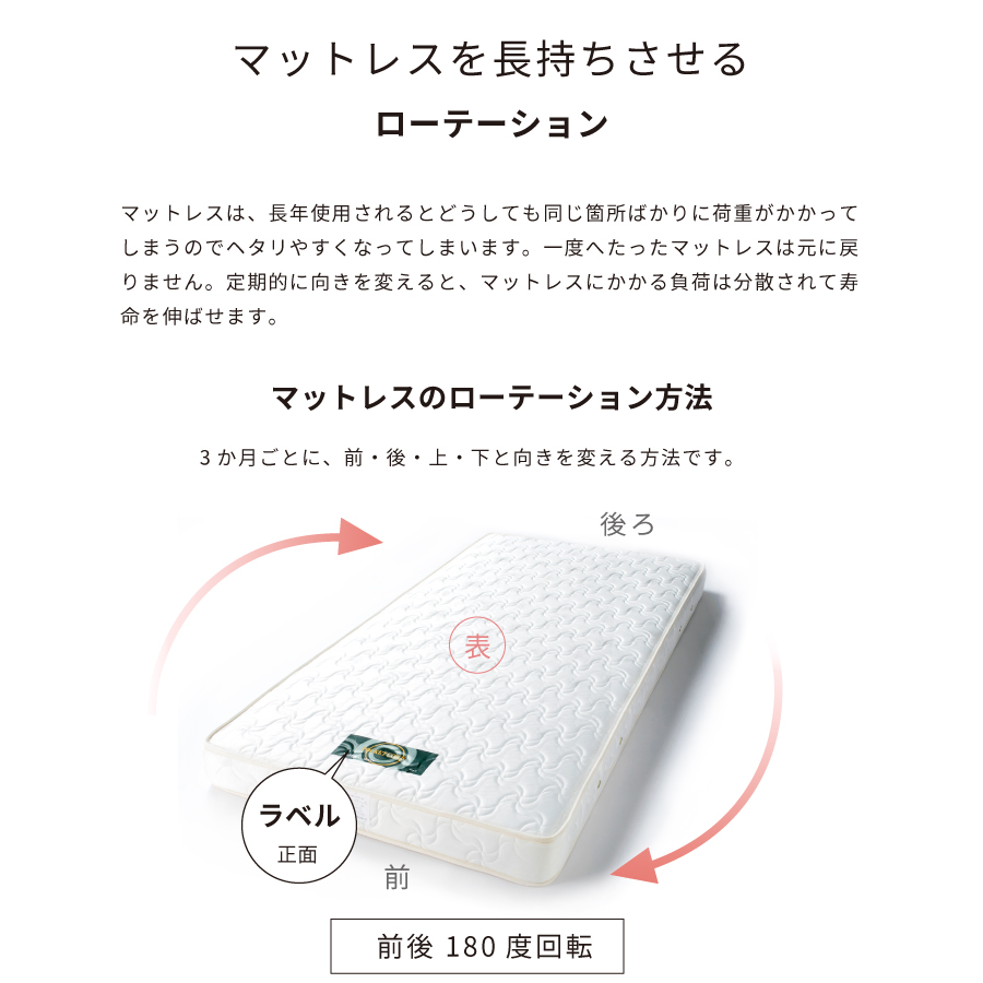単品購入 日本製 国産 薄型ポケットコイルマットレス　厚み12cm  ダブル　ホワイトリーフの画像