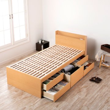 収納付き 小さめ チェストベッド セミシングルショート／シングルショート ベッド すのこ 日本製 5杯引出 ＢＯＸ 国産  コンパクト 奥行のあるカウンター 省スペース  ベッドフレーム　テイラーの画像