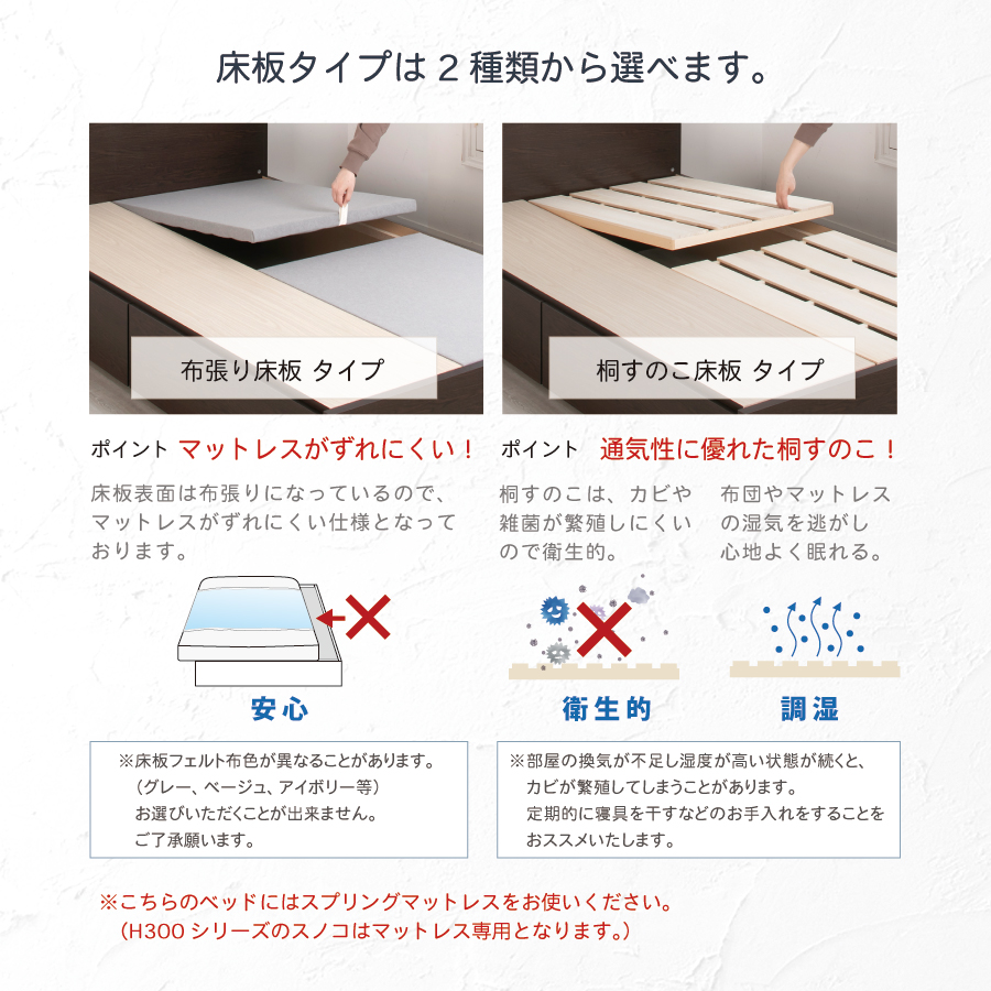 2杯引出し　収納付きベッド   日本製 スライドレール付 大容量  セミシングル／シングル／セミダブル  フレームのみ　コンセント　カリエラの画像