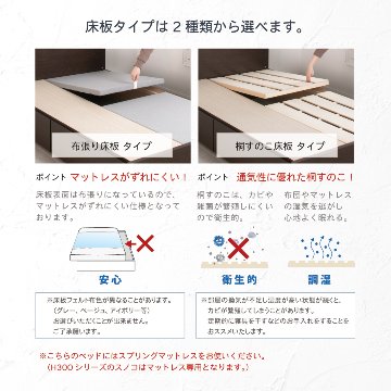 2杯引出し　収納付きベッド   日本製 スライドレール付 大容量  セミシングル／シングル／セミダブル  フレームのみ　コンセント　カリエラの画像