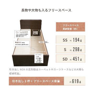 2杯引出 収納付きベッド 物干し  山折り すのこ  セミシングル／シングル／セミダブルベッド 日本製　ＢＯＸ型 お布団 照明 収納棚 カウンター  フレーム コンセント エルナトの画像