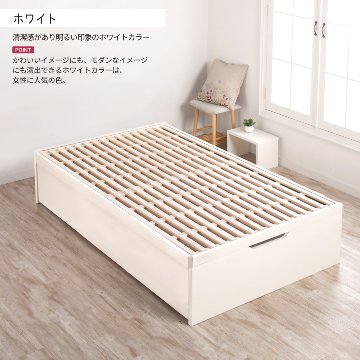高さ33/40/47cm  収納付 ベッド 大型大量 すのこ  シングル ヘッドレス   日本製フレーム  ガス圧 縦開き リフトアップ  跳ね上げ  アリエーフ　#13の画像