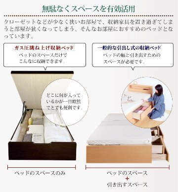 ガス圧式跳ね上げ 畳 収納 ベッド カウンター 国産畳 シングル 床面高さ33/40/47cm  収納付き ベッド 日本製 フレーム  縦開き  山吹 やまぶき   #13 の画像