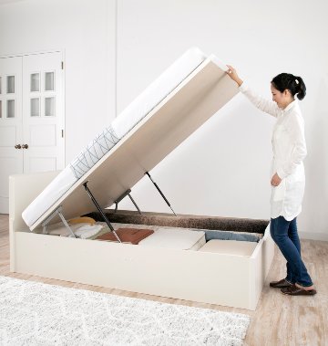床面高さ30／37／44cm  収納  国産 日本製 縦開き ガス圧式 リフトアップ  照明付き　カウンター コンセント SS／S／SD 本体フレームのみ 関東地区は組立設置込　#13 オリオンの画像