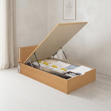 床面高さ30／37／44cm  収納  国産 日本製 縦開き ガス圧式 リフトアップ  照明付き　カウンター コンセント SS／S／SD ベッドフレーム 関東地区は組立設置込　#13 オリオンの画像