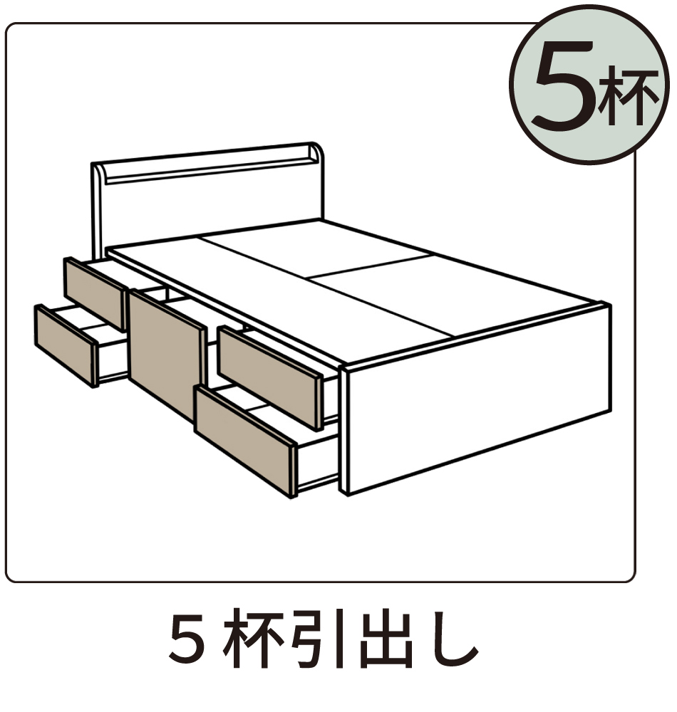 5杯引出しベッド