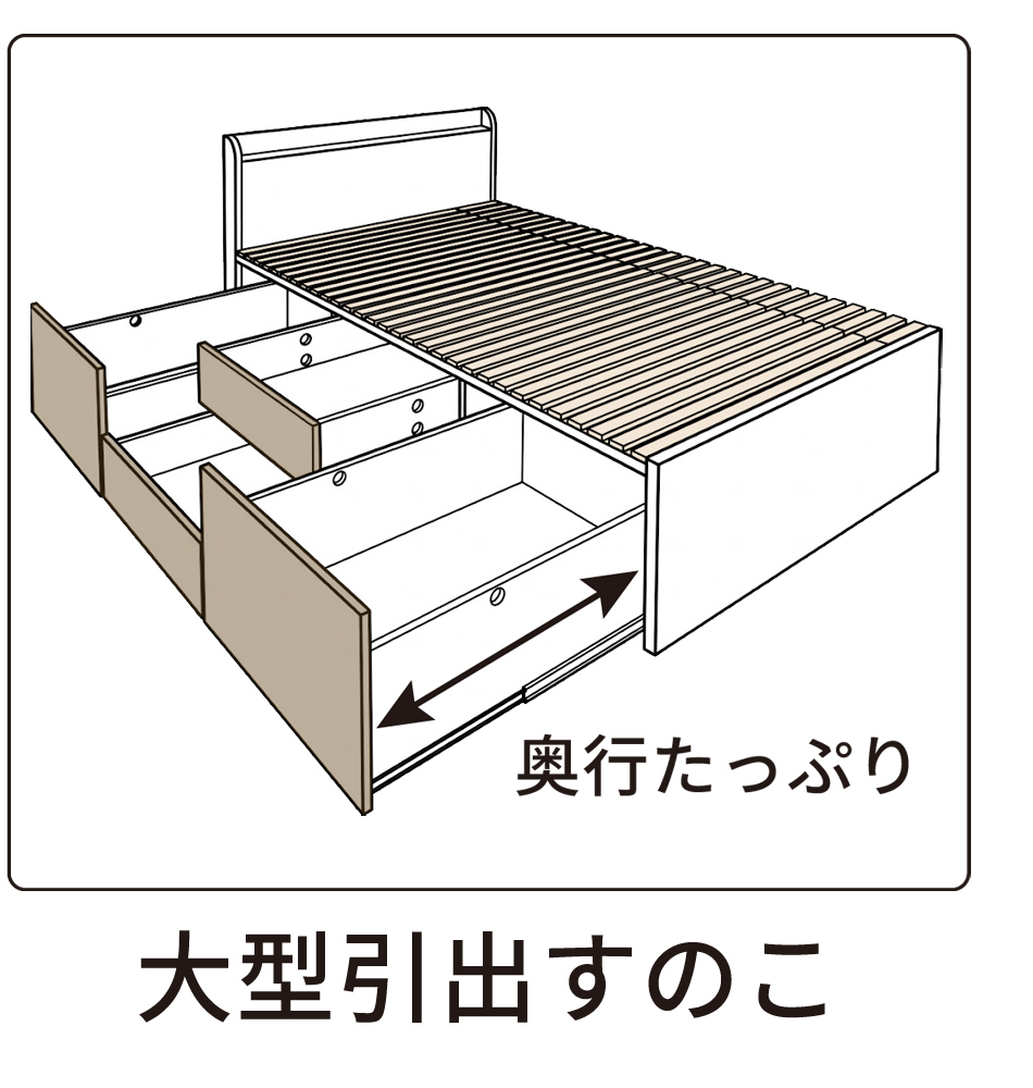大型引出しベッド