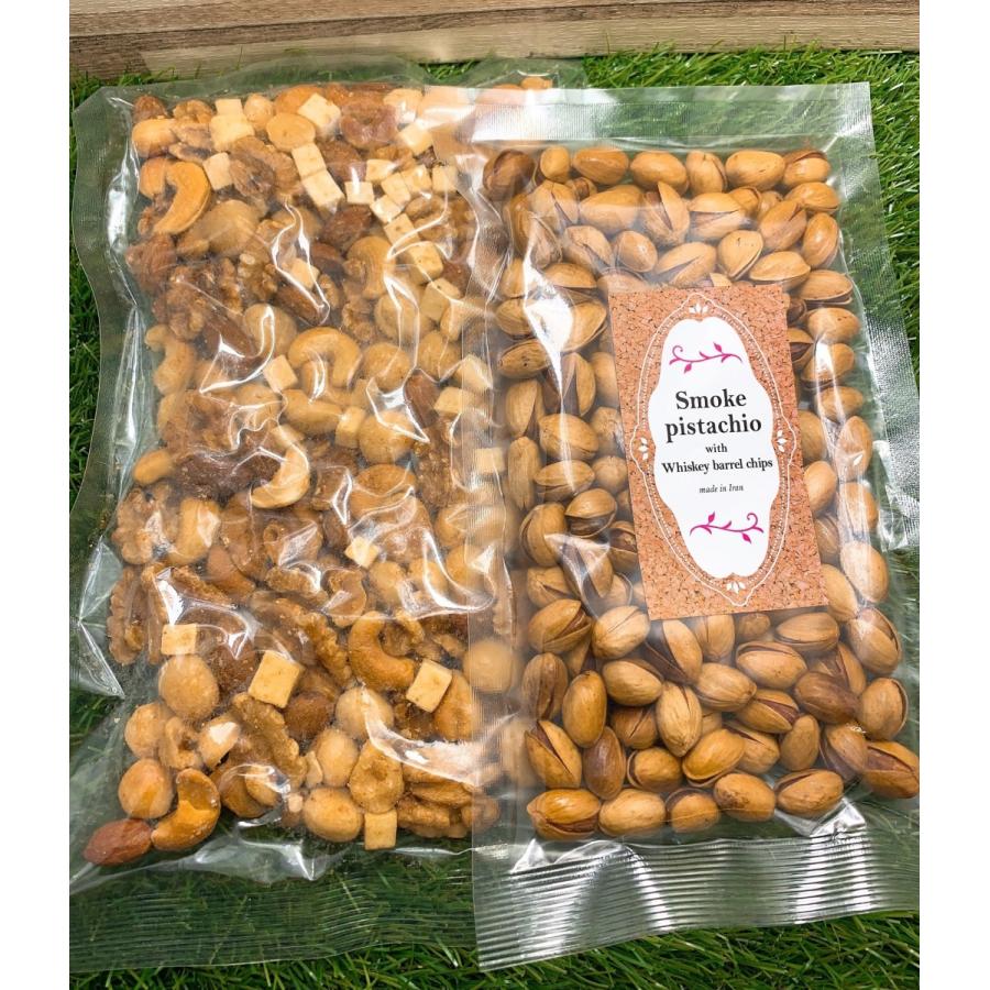 燻製イラン産ピスタチオ150ｇ+チーズin燻製ミックス100ｇの画像