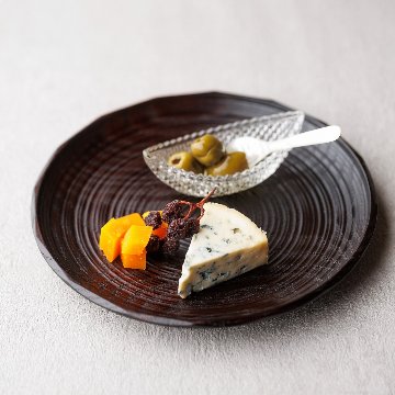 沢栗平山皿　7寸（21cm）の画像