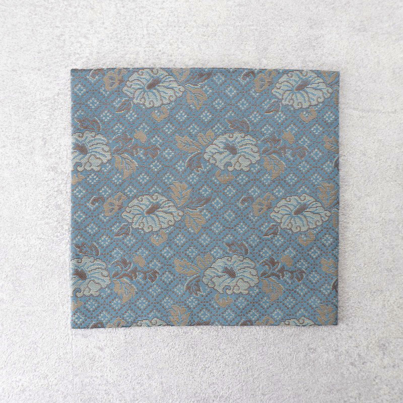 古帛紗_50　小菱地牡丹　青の画像