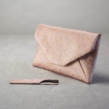 数寄屋袋＋福楊枝セット　緞子（どんす）牡丹唐草の画像