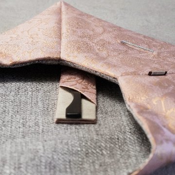 数寄屋袋＋福楊枝セット　緞子（どんす）牡丹唐草の画像